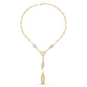 18K GARGANTILLA ORO BICOLOR MOTIVOS Y HOJAS BRILLO