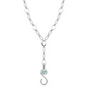18K GARGANTILLA ORO BLANCO 44CM COLGANTE CON PIEDRA AZUL 18K GARGANTILLA ORO BLANCO 44CM COLGANTE CON PIEDRA AZUL