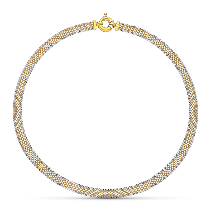 18K GARGANTILLA ORO BICOLOR MALLA 43CM