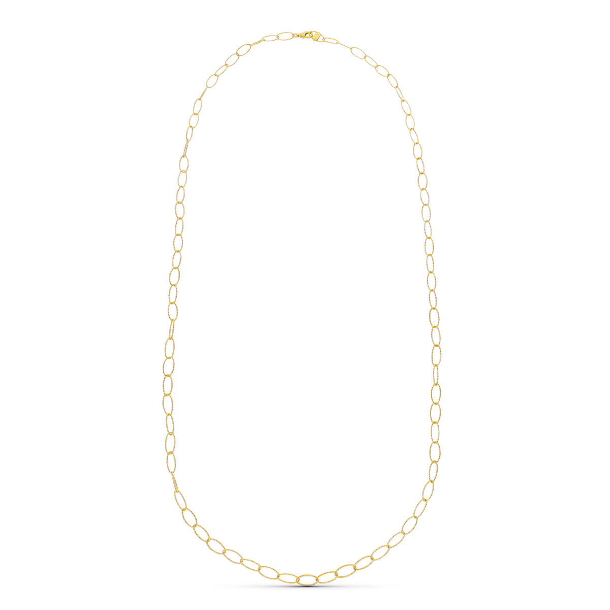 18K GARGANTILLA ORO AMARILLO ESLABON DIAMANTADO 80CM