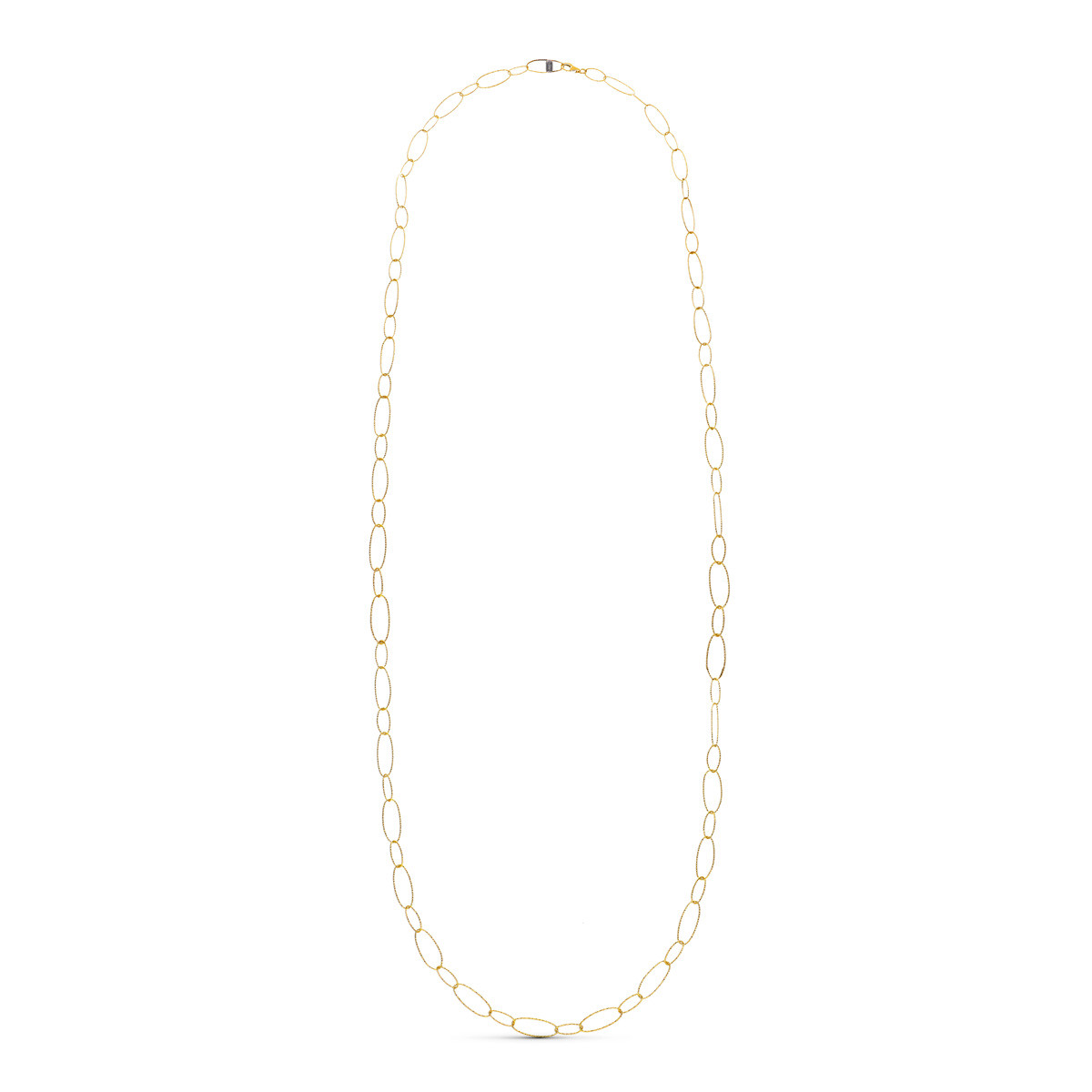 18K GARGANTILLA ORO AMARILLO ESLABON DIAMANTADO 80CM