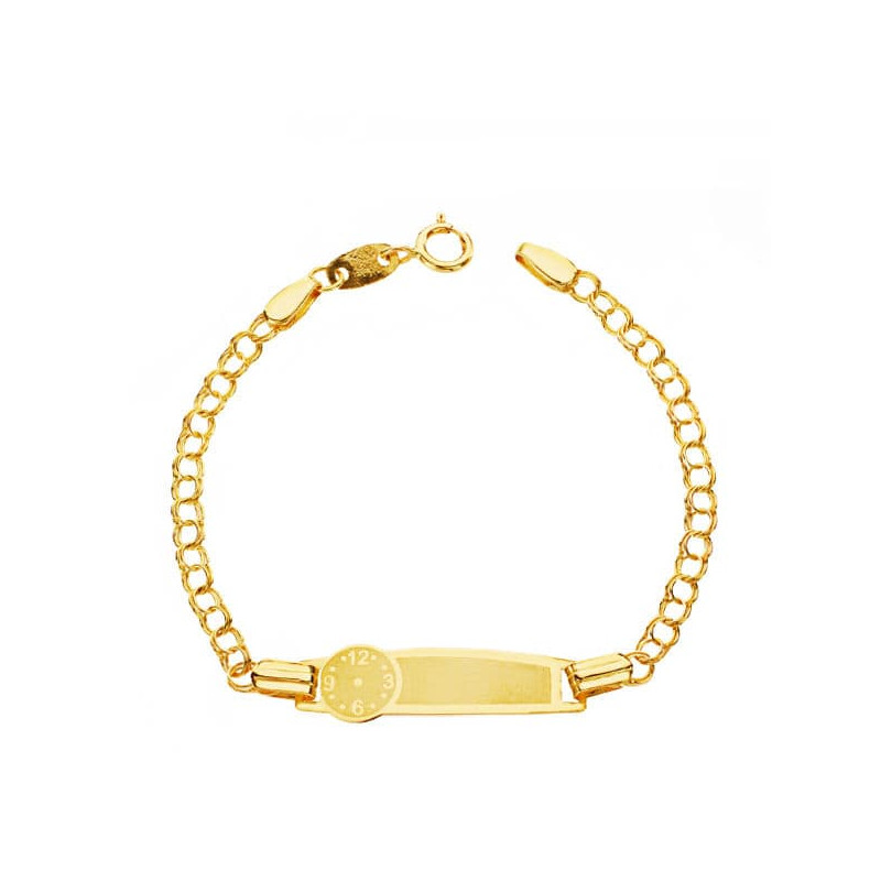 18K PULSERA ESCLAVA ORO AMARILLO BEBE RELOJ CHAPA: 21,4 X 4,8 MM. LARGO: 12 CM. ANCHO ESLABON HUNGARA: 2 MM