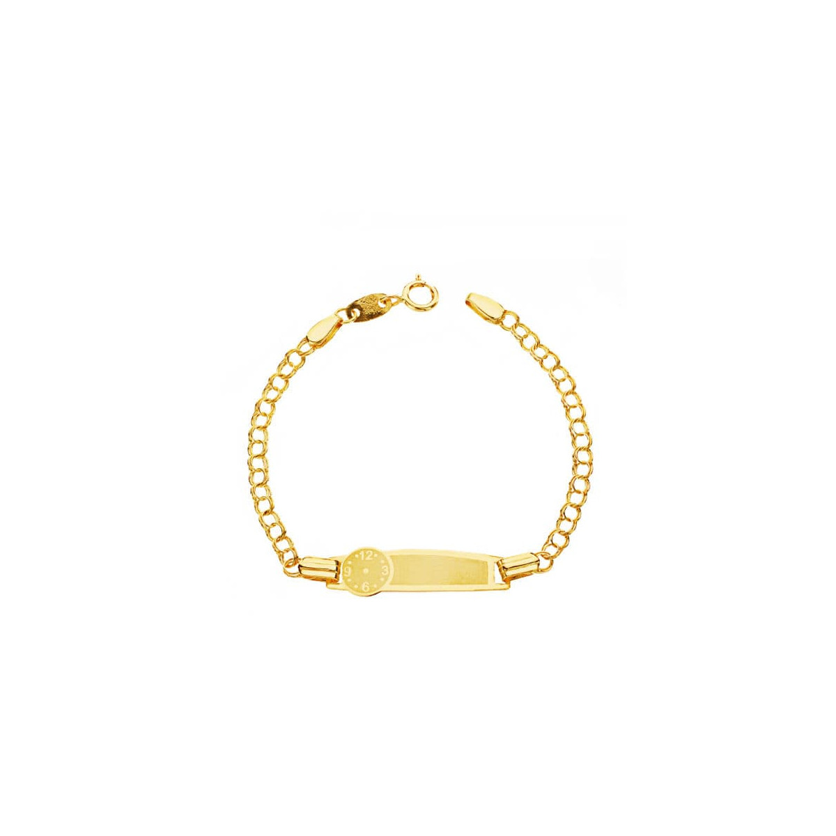 18K PULSERA ESCLAVA ORO AMARILLO BEBE RELOJ CHAPA: 21,4 X 4,8 MM. LARGO: 12 CM. ANCHO ESLABON HUNGARA: 2 MM
