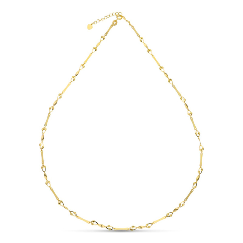 18K GARGANTILLA ORO AMARILLO TRAMOS Y ESLABONES 45CM