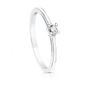 18K SOLITARIO DIAMANTE NATURAL TALLA BRILLANTE ORO BLANCO 0.100 QTS. SI-H