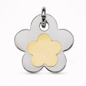 18K COLGANTE AMULETO ACERO Y ORO AMARILLO FLOR 18K COLGANTE AMULETO ACERO Y ORO AMARILLO FLOR