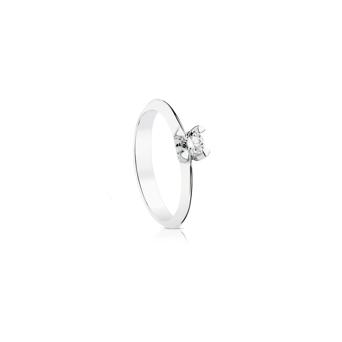 18K SOLITARIO DIAMANTE NATURAL TALLA BRILLANTE ORO BLANCO 0.200 QTS. SI-H