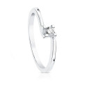 18K SOLITARIO DIAMANTE NATURAL TALLA BRILLANTE ORO BLANCO 0.100 QTS. SI-H