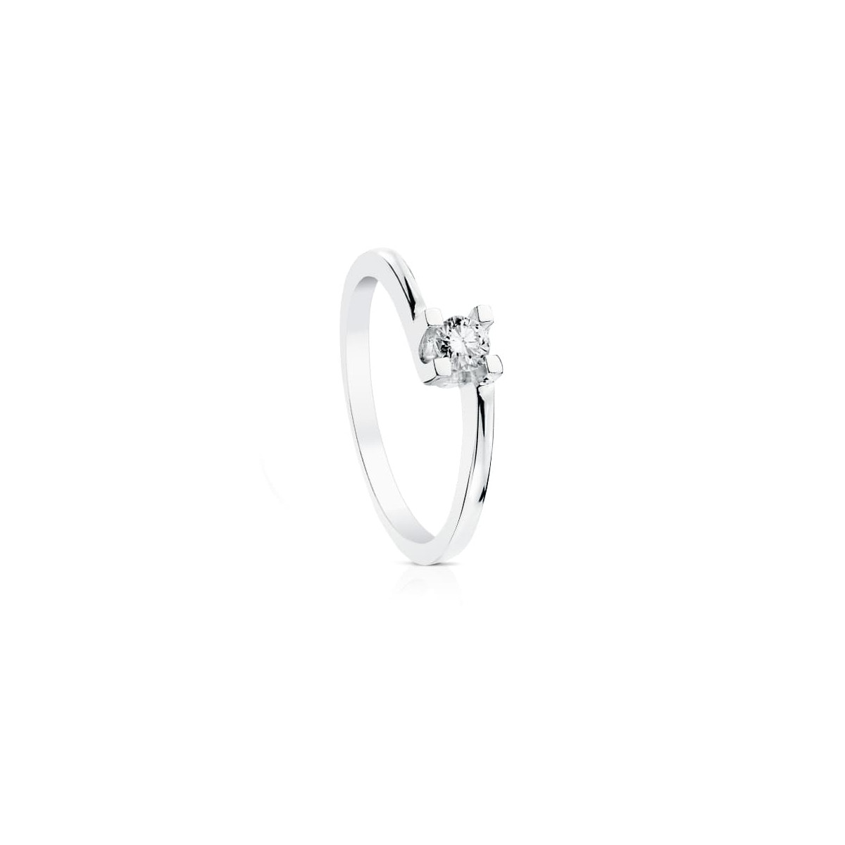 18K SOLITARIO DIAMANTE NATURAL  TALLA BRILLANTE ORO BLANCO 0.200 QTS. SI-H