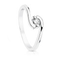18K SOLITARIO DIAMANTE NATURAL TALLA BRILLANTE ORO BLANCO 0.200 QTS. SI-H