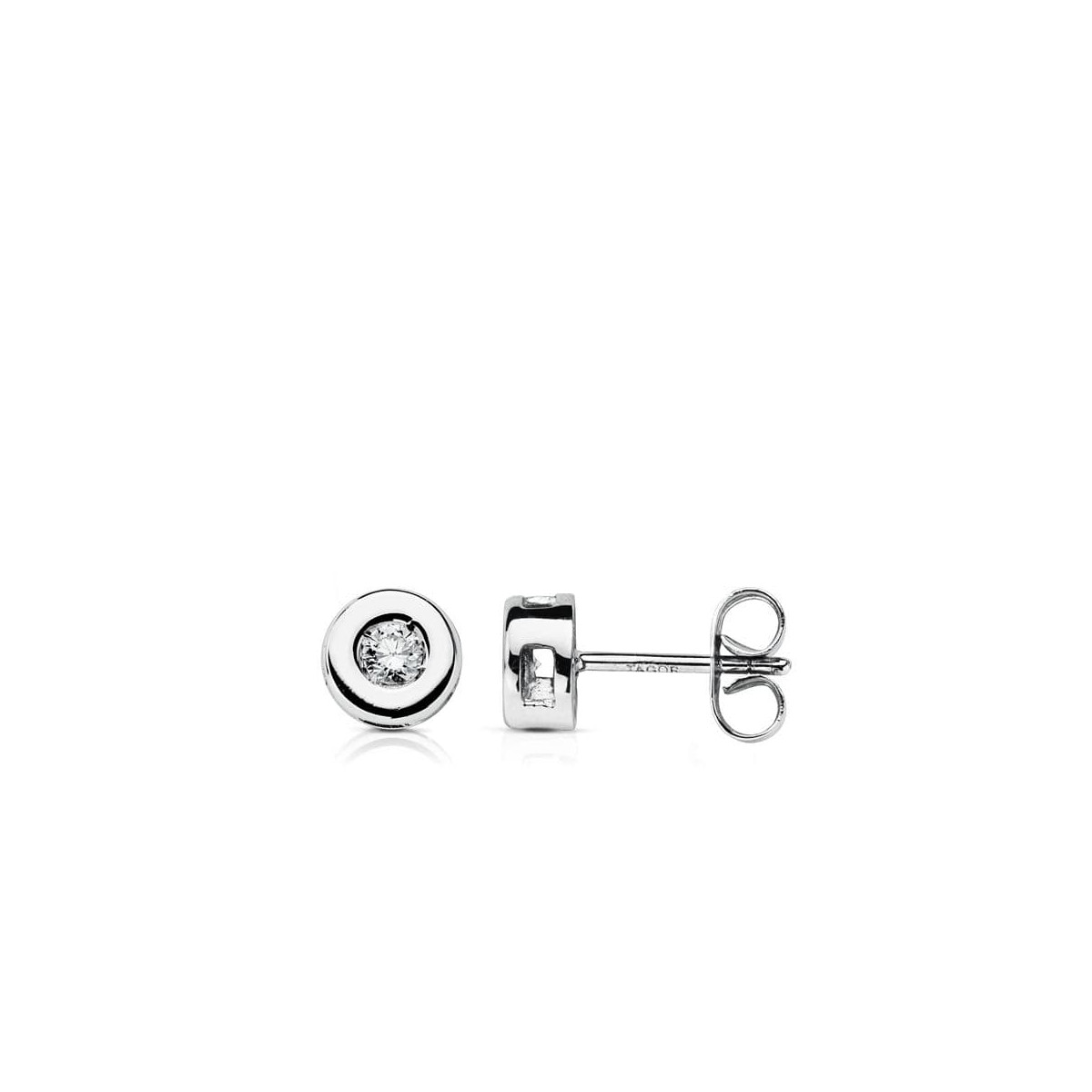 18K PENDIENTES ORO BLANCO DIAMANTES LABORATORIO 0,160 QTS. VS2-G. MEDIDA: 6 MM. CIERRE PRESION