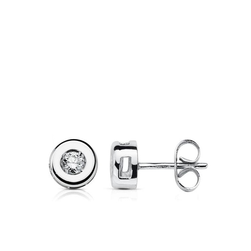 18K PENDIENTES ORO BLANCO DIAMANTES LABORATORIO 0,220 QTS. VS2-G. MEDIDA: 6,5 MM. CIERRE PRESION