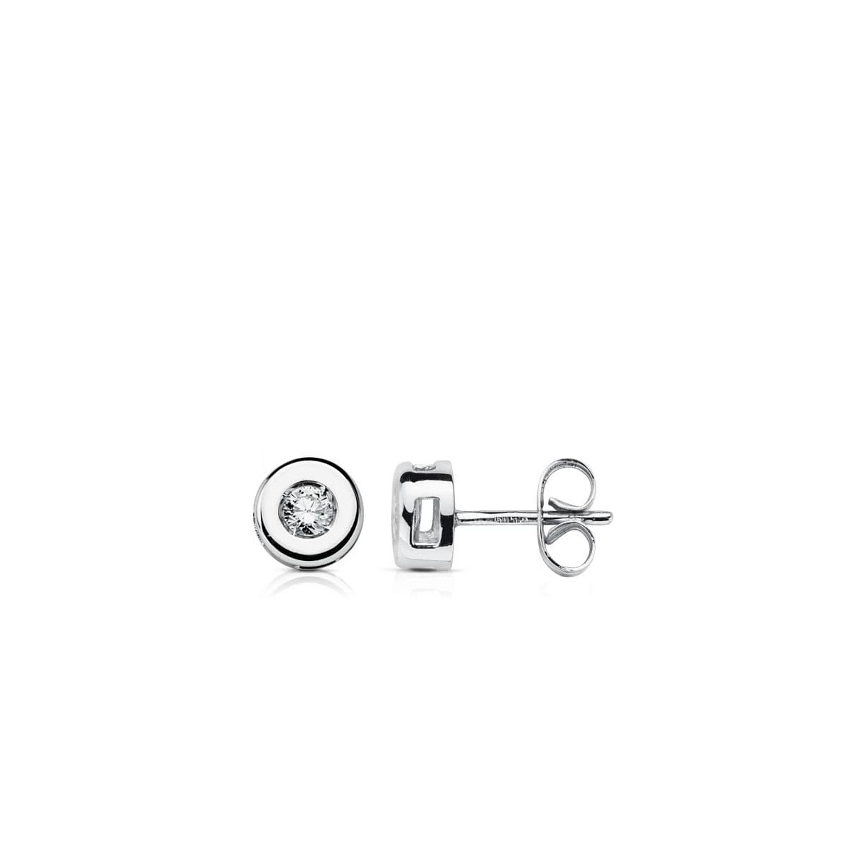18K PENDIENTES ORO BLANCO DIAMANTES LABORATORIO 0,220 QTS. VS2-G. MEDIDA: 6,5 MM. CIERRE PRESION