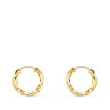 18K AROS ORO AMARILLO HUECOS RETORCIDOS. 12X2 MM
