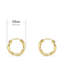 18K AROS ORO AMARILLO HUECOS RETORCIDOS. 12X2 MM