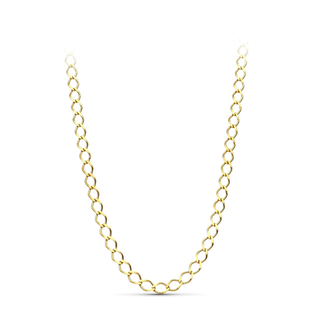 18K CADENA ORO AMARILLO MACIZA  ROMBO MACIZA 50CM