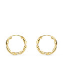 18K AROS ORO AMARILLO HUECOS RETORCIDOS. 14X2 MM
