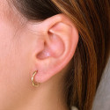 18K AROS ORO AMARILLO HUECOS RETORCIDOS. 14X2 MM