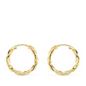 18K AROS ORO AMARILLO HUECOS RETORCIDOS. 16X2 MM
