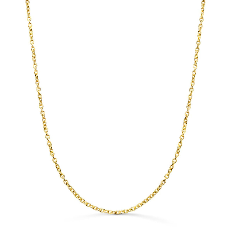 18K CADENA ORO AMARILLO FORZADA MACIZA ANCHO: 1.9MM LARGO: 50CM
