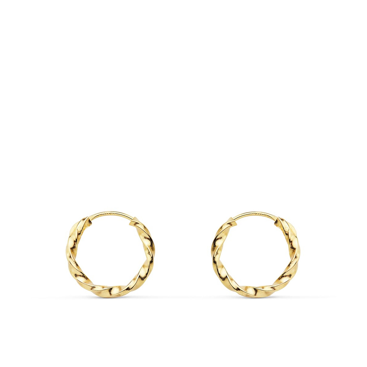 18K AROS ORO AMARILLO HUECOS GALLONEADOS. 12X1.50 MM