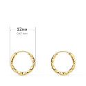 18K AROS ORO AMARILLO HUECOS GALLONEADOS. 12X1.50 MM