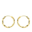 18K AROS ORO AMARILLO HUECOS GALLONEADOS. 14X1.5 MM