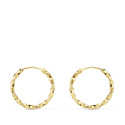 18K AROS ORO AMARILLO HUECOS GALLONEADOS. 16X1.50 MM