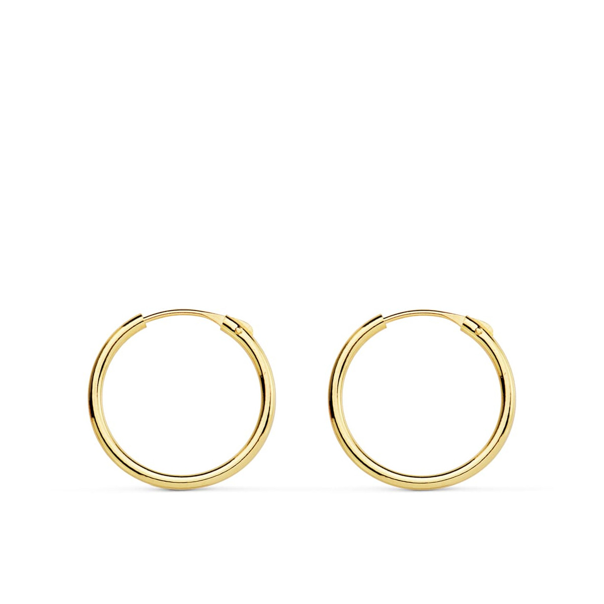 18K AROS ORO AMARILLO HUECOS REDONDOS 15X1.20 MM