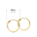 18K AROS ORO AMARILLO MEDIA CAÑA LIGEROS. 16X3 MM