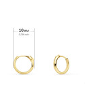 18K AROS HUECOS ORO AMARILLO MEDIA CAÑA LIGEROS. 10X2 MM