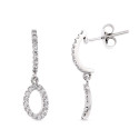 18K PENDIENTES ORO BLANCO. 19 X 5 MM CIERRE PRESION