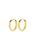 18K AROS ORO AMARILLO MEDIA CAÑA LISOS LIGEROS 14X2 MM