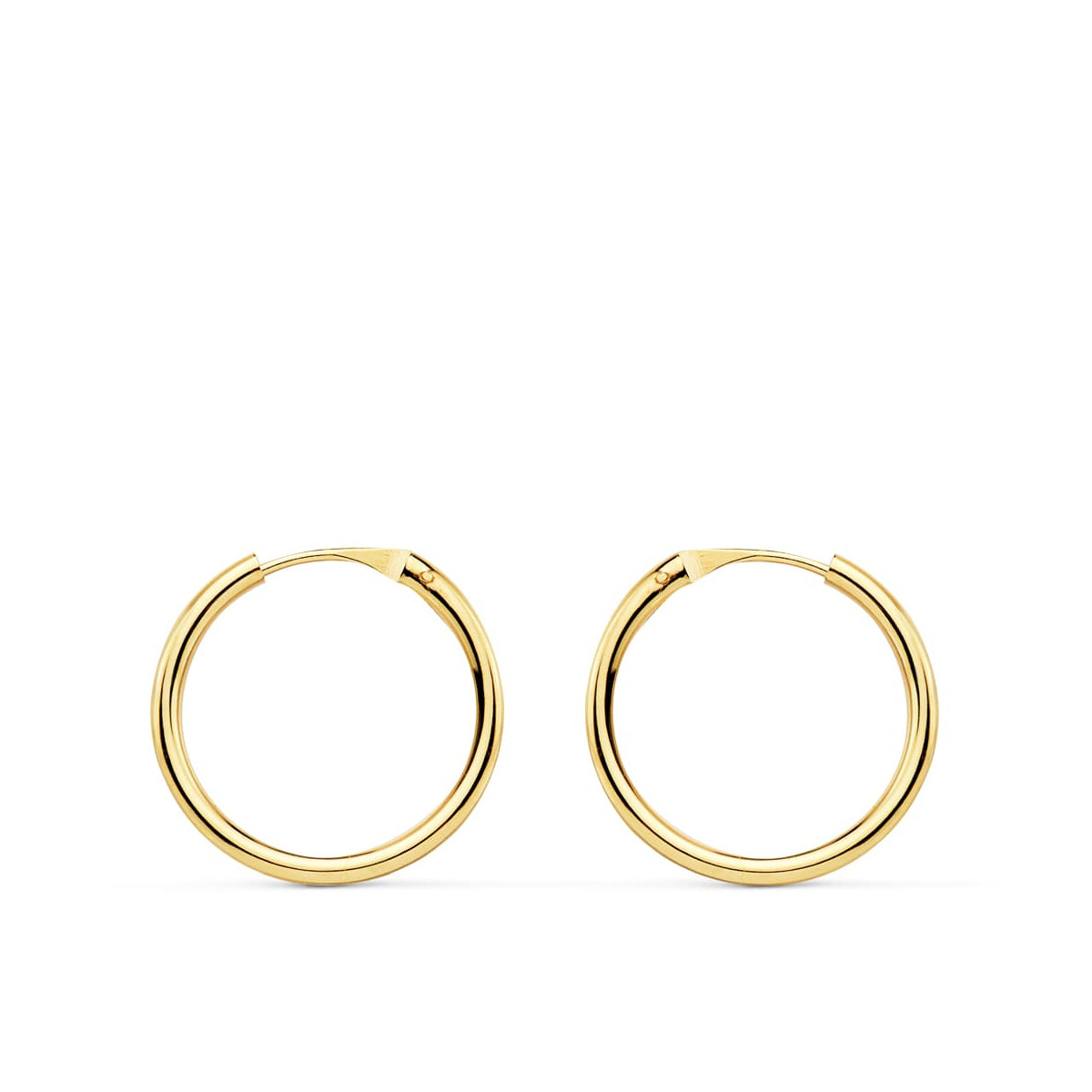 18K AROS ORO AMARILLO REDONDOS LISOS LIGEROS 16X1.50 MM