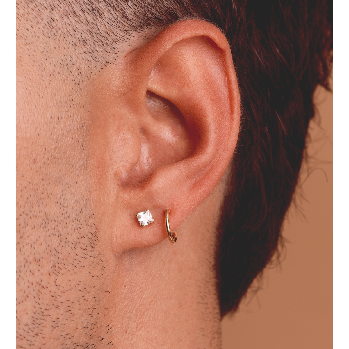 18K PENDIENTES AROS REDONDOS LISOS LIGEROS ORO AMARILLO 10X1.50 MM