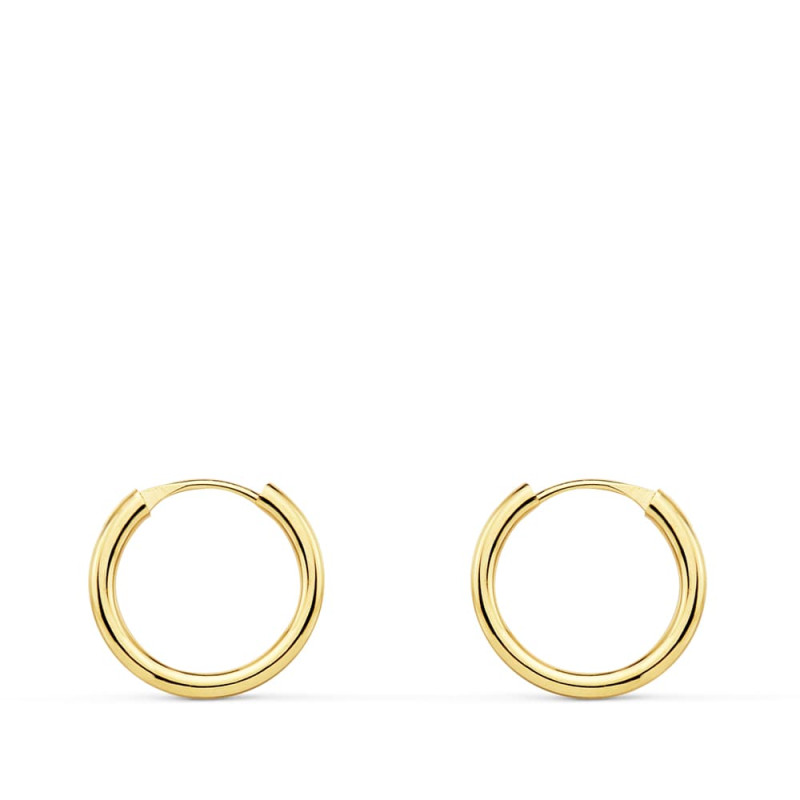 18K AROS ORO AMARILLO REDONDOS LISOS LIGEROS 12X1.50 MM