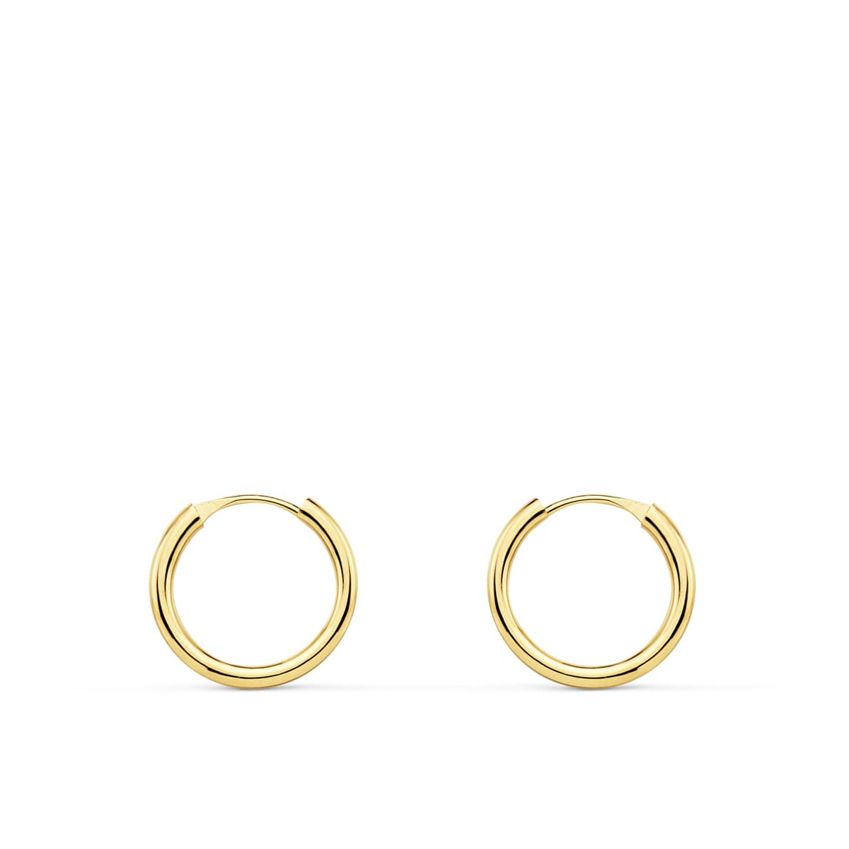 18K AROS ORO AMARILLO REDONDOS LISOS LIGEROS 12X1.50 MM