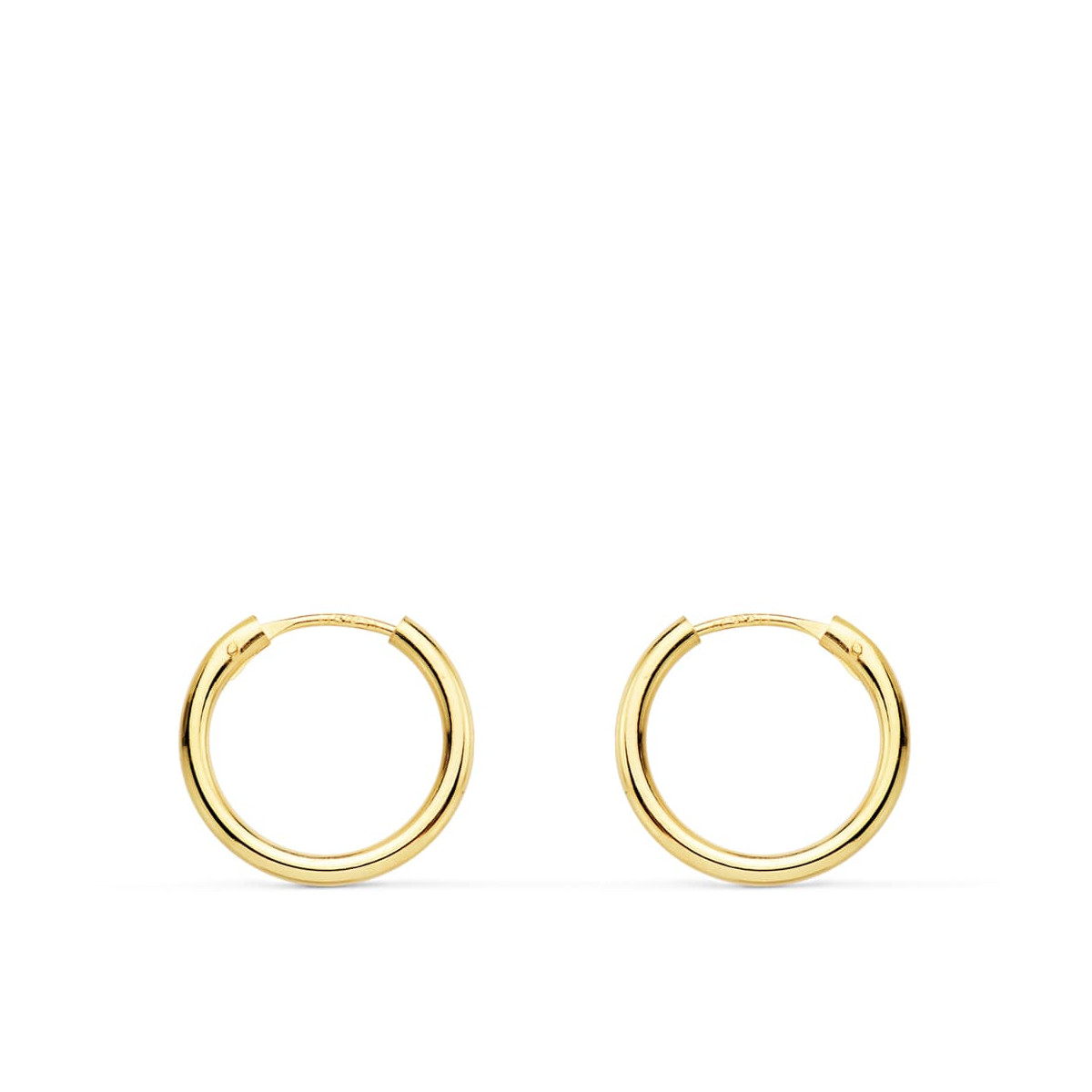 18K AROS ORO AMARILLO REDONDOS LISOS LIGEROS 14X1.50 MM