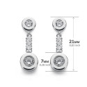 18K PENDIENTES ORO BLANCO CIRCONITA 21X7 MM CIERRE PRESION 18K PENDIENTES ORO BLANCO CIRCONITA 21X7 MM CIERRE PRESION