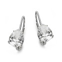 18K PENDIENTES CIRCONITA PERA ORO BLANCO 21X8 MM CIERRE GANCHO
