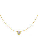 18K COLGANTE AMULETO FLOR 5X5 MM ORO BICOLOR CADENA 42CM 18K COLGANTE AMULETO FLOR 5X5 MM ORO BICOLOR CADENA 42CM