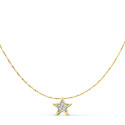18K GARGANTILLA ESTRELLA ORO BICOLOR 6X6 MM CADENA 42CM