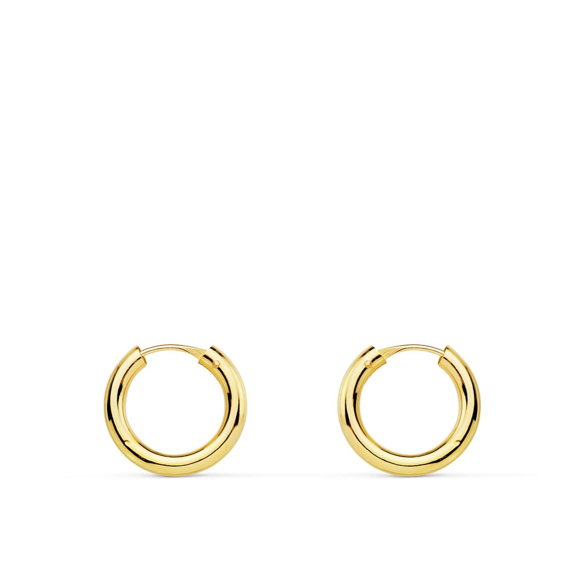 18K AROS ORO AMARILLO REDONDOS LISOS LIGEROS 12X2 MM