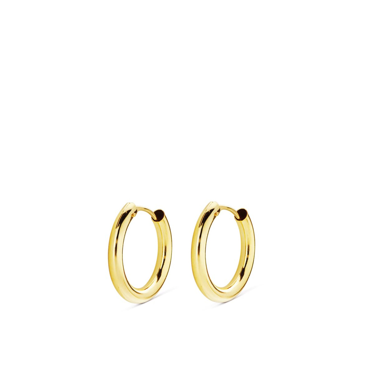 18K AROS ORO AMARILLO REDONDOS LISOS LIGEROS 14X2 MM