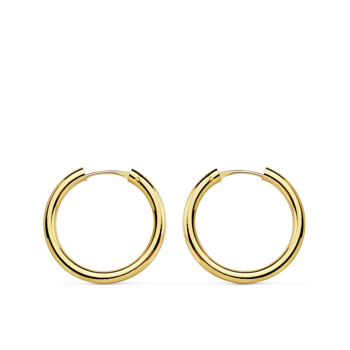 18K AROS ORO AMARILLO REDONDOS LISOS LIGEROS 18X2 MM