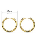 18K AROS ORO AMARILLO REDONDOS LISOS LIGEROS 18X2 MM