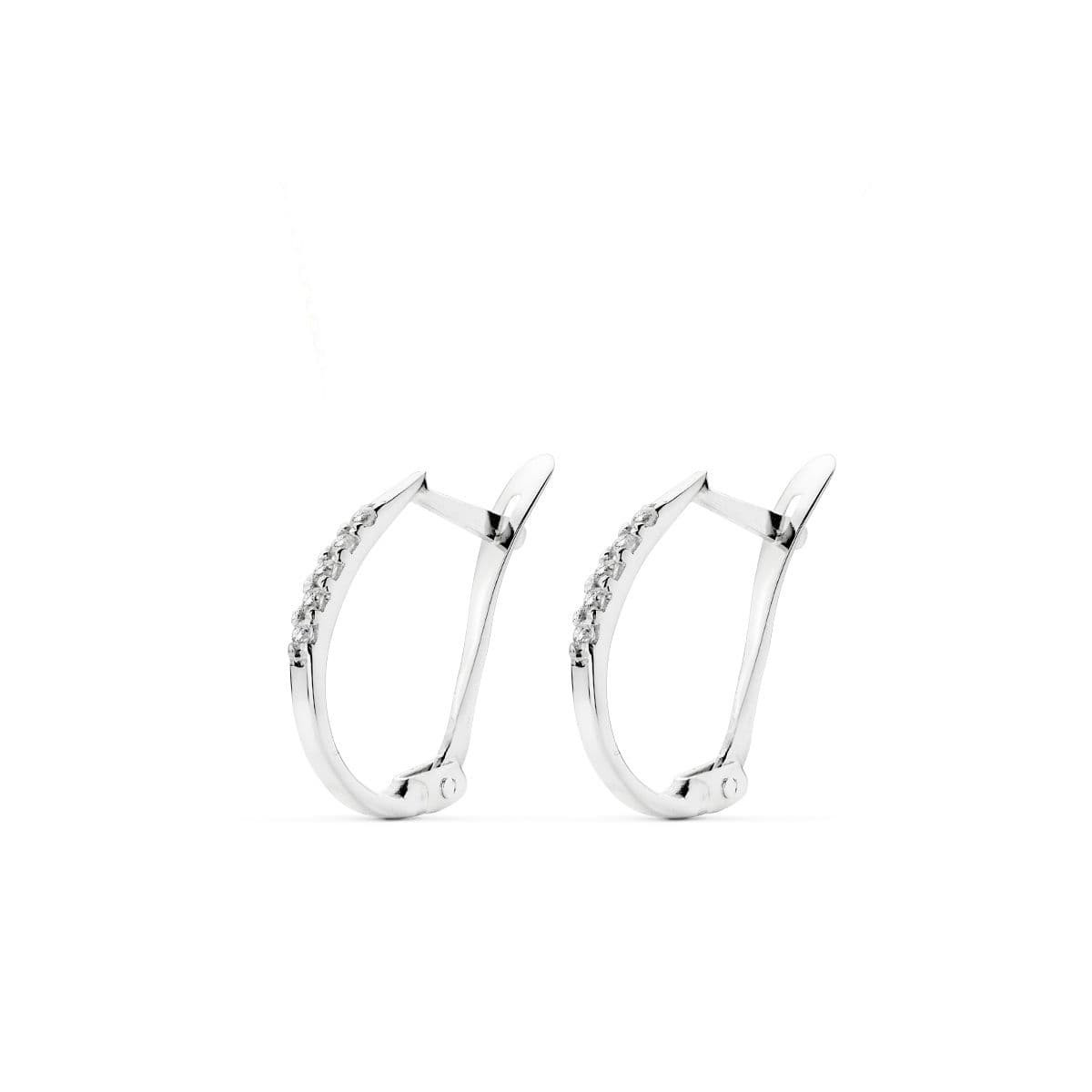 18K PENDIENTES ORO BLANCO 1.5 MM GROSOR 17X9 MM CIERRE CATALAN