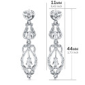 18K PENDIENTES ORO BLANCO CIRCONITA PRESION