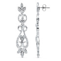 18K PENDIENTES ORO BLANCO CIRCONITA PRESION