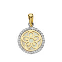 18K COLGANTE AMULETO BICOLOR FLOR NACAR 12 MM